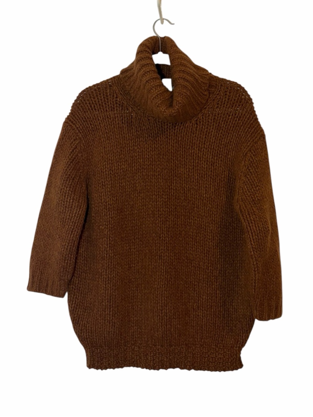 J.Crew Lambswool Angora Blend Chunky Turtleneck Sweater Brown Size M Oversized
